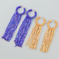 Fashion Fringe Earrings, Zinc Alloy, with Glass, fashion jewelry & for woman 