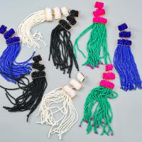 Fashion Fringe Earrings, Zinc Alloy, with Seedbead & Resin, fashion jewelry & for woman 