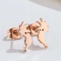 Stainless Steel Stud Earring, 304 Stainless Steel, Parrot, Vacuum Ion Plating, fashion jewelry & for woman 