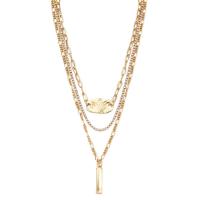 Fashion Multi Layer Necklace, Zinc Alloy, gold color plated, three layers & fashion jewelry & for woman, golden, 30mm cm 