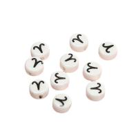 Hand Drawing Porcelain Beads, Round, handmade, DIY & with constellation symbols 12mm 