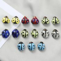 Animal Porcelain Beads, Ladybug, handmade, DIY 
