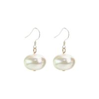 Freshwater Pearl Brass Earring, with Brass, fashion jewelry & for woman, 30mm 