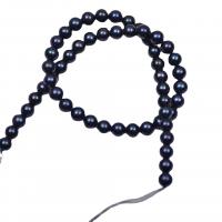 淡水養殖の真円真珠, 天然有核フレッシュウォーターパール, ラウンド形, DIY & 異なるサイズの選択, ブラック, 長さ:39-40 センチ, 売り手 ストランド