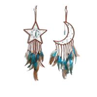 Fashion Dream Catcher, Feather, with Velveteen & turquoise, handmade, hanging 