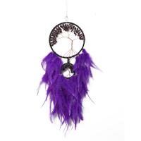 Fashion Dream Catcher, Feather, with Iron, hanging, purple, 230mm 