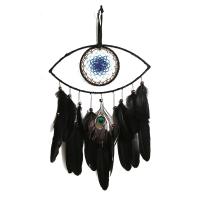 Fashion Dream Catcher, Feather, with Iron, hanging, black 