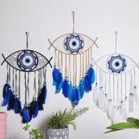 Fashion Dream Catcher, Feather, with Iron, hanging & evil eye pattern 