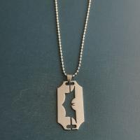Titanium Steel Jewelry Necklace, Razor Blade, Unisex Approx 60 cm 