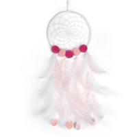 Fashion Dream Catcher, Feather, with Cotton Thread & Iron, handmade, hanging, pink 