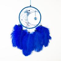 Fashion Dream Catcher, Feather, with Cotton Thread & Velveteen & Glass Pearl & Iron, handmade, hanging 