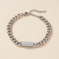 Titanium Steel Bracelet & Bangle, with 1.97 extender chain, polished, Unisex, silver color .5 Inch 