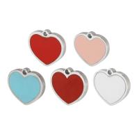 pendentifs de cœur en inox , Acier inoxydable 304, coeur, poli, bijoux de mode & unisexe, plus de couleurs à choisir Environ 0.5mm, Vendu par PC