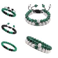 Gemstone Bracelets, with Nylon Cord & Zinc Alloy, gold color plated, fashion jewelry & Unisex 8mm cm, 16-24 cm 