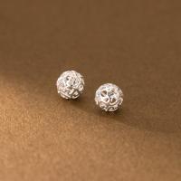 Sterling Silver Spacer Beads, 925 Sterling Silver, silver color plated & hollow, silver color 