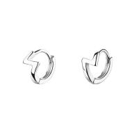 Sterling Silver Huggie Hoop Earring, 925 Sterling Silver, platinum plated, fashion jewelry & for woman, original color, 11mm 