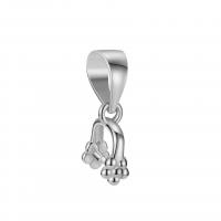 Sterling Silver Pinch Bail, 925 Sterling Silver, plated [