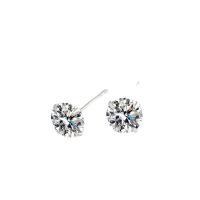 Sterling Silver Cubic Zirconia Earring, 925 Sterling Silver, platinum plated & micro pave cubic zirconia & for woman, original color 