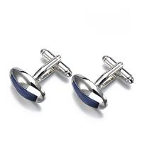 Brass Cufflinks, with Cats Eye, platinum color plated, fashion jewelry & for man, 12-20mm 