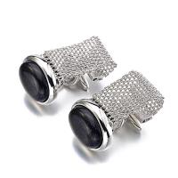 Brass Cufflinks, with Blue Goldstone & Red Agate, plated, fashion jewelry & for man 12-20mm 