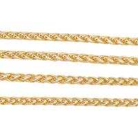 Cadena Decorativa de Metal, 18K chapado en oro, Cadena de cuerda francesa & Bricolaje, 5mm, Vendido por Yarda