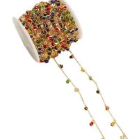 Латунь декоративная цепочка, с Лэмпворк, 18K позолоченный, DIY, Много цветов для выбора, 4-5mm, продается Двор