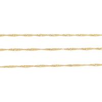 Brass Curb Chain, 18K gold plated, wave chain & DIY, 2mm 