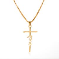 Stainless Steel Jewelry Necklace, 304 Stainless Steel, with 1.96 inch extender chain, Cross, plated, for woman Approx 20.07 Inch 