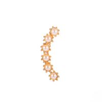 manchette de boucle d'oreille, alliage de zinc, avec perle de plastique, plaqué de couleur d'or KC, pour femme, 30mm, Vendu par PC