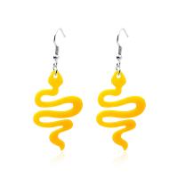 Acrylic Drop Earring, with Zinc Alloy, Snake, for woman 