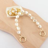 Bag Straps, Zinc Alloy, with Plastic Pearl, for woman, white Approx 33 cm 