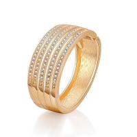 Rhinestone Zinc Alloy Bangle, gold color plated, fashion jewelry & for woman & with rhinestone, golden 