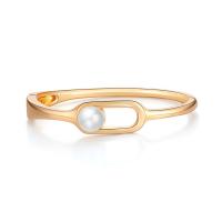 Fashion Zinc Alloy Bangle, with ABS Plastic Pearl, gold color plated, fashion jewelry & for woman 