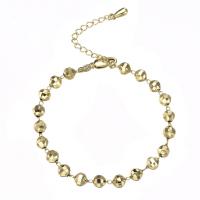 Brass Bracelets, with 5cm extender chain, gold color plated, for woman, 6mm Approx 20.5 cm 