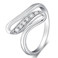 Cubic Zirconia Micro Pave Brass Finger Ring, with Cubic Zirconia, platinum plated & for woman, 7mm 