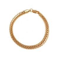 Bracelets en laiton, Placage de couleur d'or, pour femme Environ 18 cm, Vendu par PC