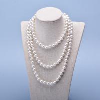 South Sea Shell Sweater Chain Necklace, Shell Pearl, Round & for woman, white 
