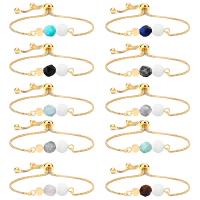 Gemstone Bracelets, Brass, with Gemstone, gold color plated, fashion jewelry & adjustable & for woman cm 