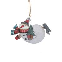 Wood Christmas Tree Decoration, Snowman, brushwork, Christmas jewelry 