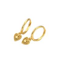 Huggie Hoop Drop Earring, 925 Sterling Silver, Heart, plated, fashion jewelry & for woman 19mm 