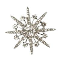 Rhinestone Zinc Alloy Brooch, plated, micro pave cubic zirconia & for woman 42mm 