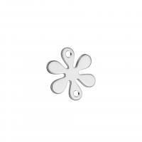 Sterling Silver Charm Connector, 925 Sterling Silver, Snowflake, plated 