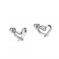Sterling Silver Stud Earring, Argent sterling 925, coeur, Placage, pour femme & creux, plus de couleurs à choisir Vendu par paire