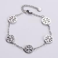 Stainless Steel Charm Bracelet, 316L Stainless Steel, with 1.96inch extender chain, Vacuum Ion Plating, for woman & hollow Approx 7 Inch 
