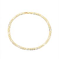 Brass Chain Necklace, 18K gold plated, figaro chain & for woman Approx 13.77 Inch 