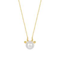 Sterling Silver Pearl Necklace, 925 Sterling Silver, with Shell Pearl & Freshwater Pearl, with 1.96 inch extender chain, plated & for woman Approx 15.75 Inch 