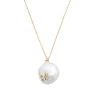Sterling Silver Pearl Necklace, 925 Sterling Silver, with Freshwater Pearl, with 1.18 inch extender chain, plated, for woman Approx 15.74 Inch 