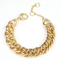 Moda pulseras de la aleación de Zinc, con 1.96 inch extender cadena, chapado en color dorado, para mujer, longitud:aproximado 8.26 Inch, Vendido por UD