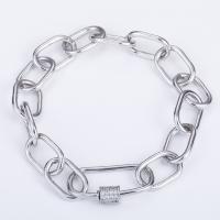 Cubic Zirconia Micro Pave Brass Bracelet, platinum color plated, micro pave cubic zirconia & for woman Approx 7.28 Inch 