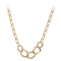 Zinc Alloy Cubic Zirconia Necklace, plated, micro pave cubic zirconia & for woman Approx 17.32 Inch 